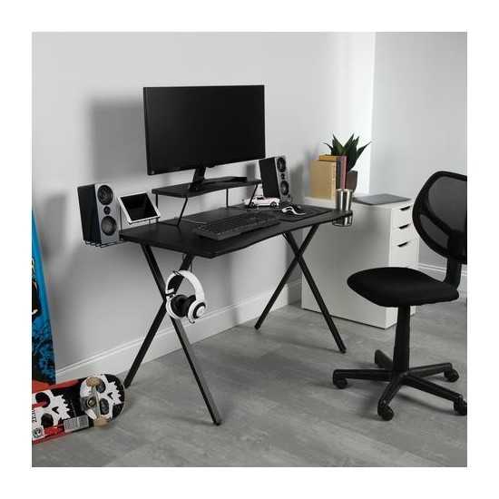 Essentials Collection 55" Gaming Computer Desk, 35" Monitor Shelf, X-Base (ESS-1100)
