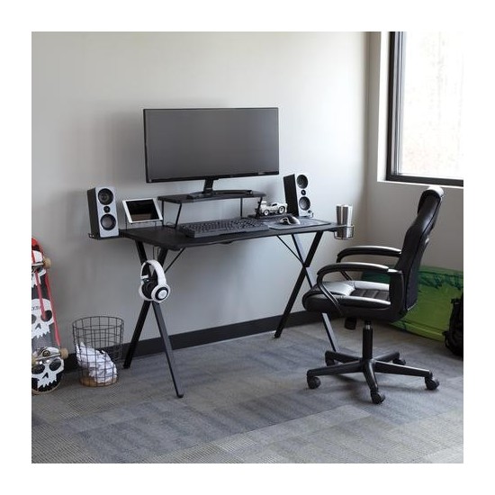 Essentials Collection 55" Gaming Computer Desk, 35" Monitor Shelf, X-Base (ESS-1100)