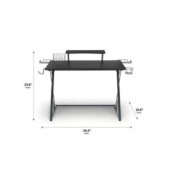 Essentials Collection 55" Gaming Computer Desk, 35" Monitor Shelf, Z-Base (ESS-1101)