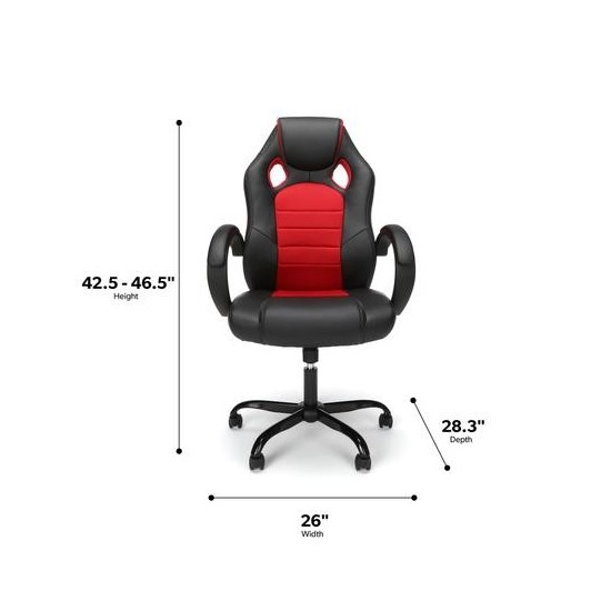 Essentials Collection High-Back Gaming Chair, Padded Loop Arms (ESS-3083HB)