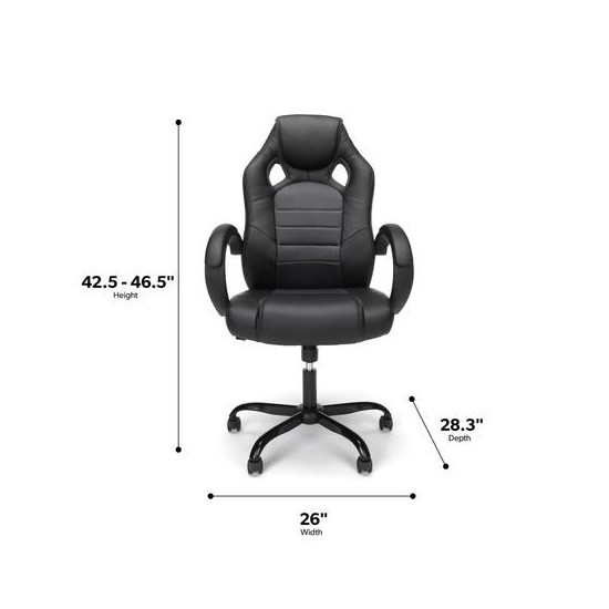 Essentials Collection High-Back Gaming Chair, Padded Loop Arms (ESS-3083HB)