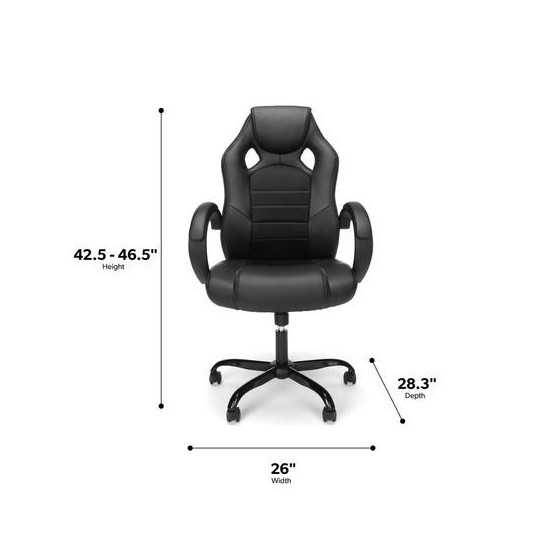Essentials Collection High-Back Gaming Chair, Padded Loop Arms (ESS-3083HB)