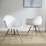 Collection 4 Pack Mid Century Modern Plastic Molded Accent Chairs with Arms, Dining Chairs, Beechwood Legs with Wire Accent