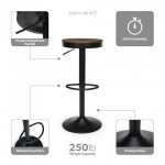 OFM 161 Collection Industrial Modern 2 Pack Backless 23" to 32" Height Adjustable Bar Stool (161-2332)