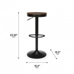 OFM 161 Collection Industrial Modern 2 Pack Backless 23" to 32" Height Adjustable Bar Stool (161-2332)