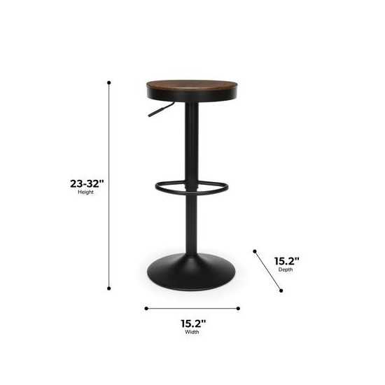 OFM 161 Collection Industrial Modern 2 Pack Backless 23" to 32" Height Adjustable Bar Stool (161-2332)