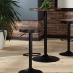 OFM 161 Collection Industrial Modern 2 Pack Backless 23" to 32" Height Adjustable Bar Stool (161-2332)