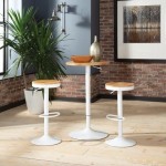 OFM 161 Collection Industrial Modern 2 Pack Backless 23" to 32" Height Adjustable Bar Stool (161-2332)