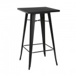 OFM 161 Collection Industrial Modern 24" Square Bar Table with Footring, Galvanized Steel Indoor/Outdoor Table (161-BT24)