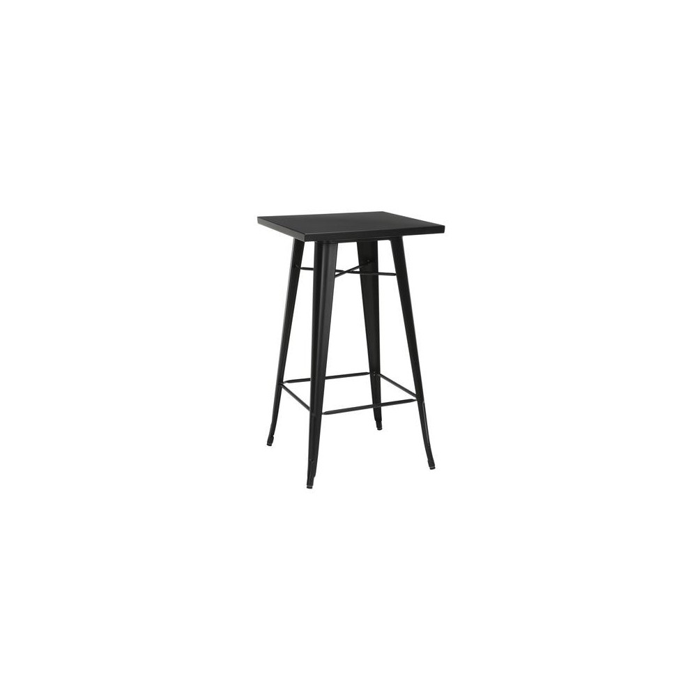 OFM 161 Collection Industrial Modern 24" Square Bar Table with Footring, Galvanized Steel Indoor/Outdoor Table (161-BT24)