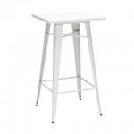 OFM 161 Collection Industrial Modern 24" Square Bar Table with Footring, Galvanized Steel Indoor/Outdoor Table (161-BT24)