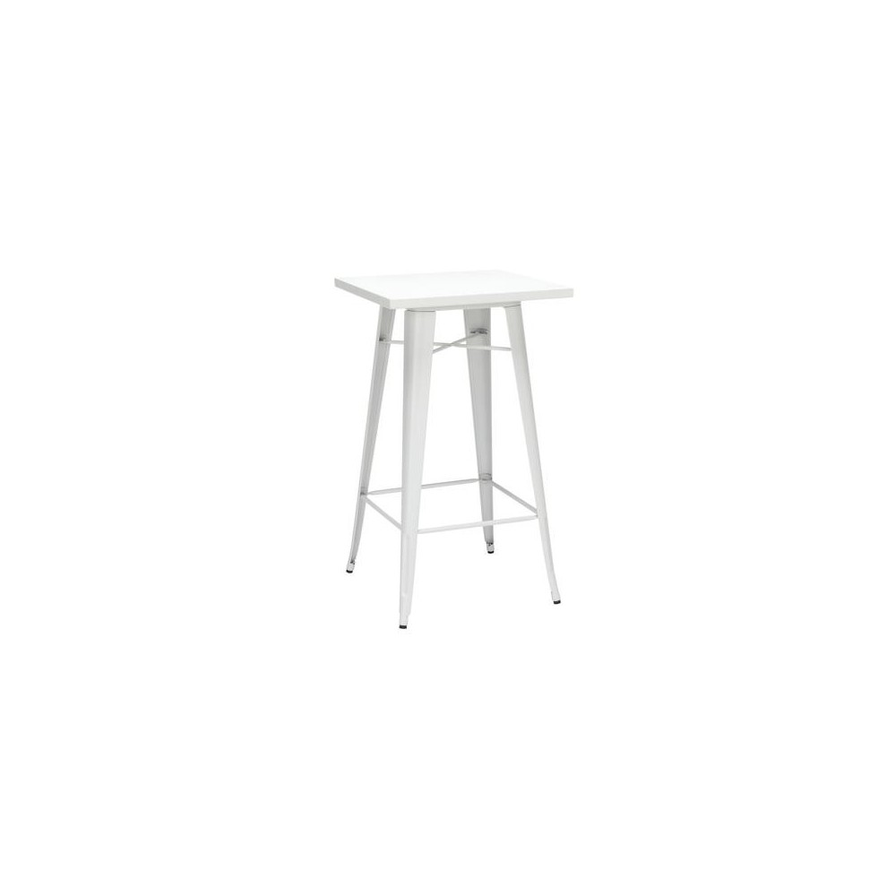 OFM 161 Collection Industrial Modern 24" Square Bar Table with Footring, Galvanized Steel Indoor/Outdoor Table (161-BT24)