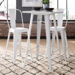 OFM 161 Collection Industrial Modern 24" Square Bar Table with Footring, Galvanized Steel Indoor/Outdoor Table (161-BT24)