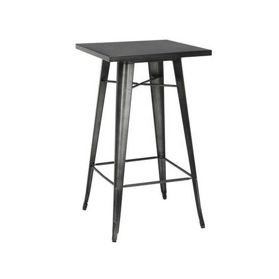 OFM 161 Collection Industrial Modern 24" Square Bar Table with Footring, Galvanized Steel Indoor/Outdoor Table (161-BT24)