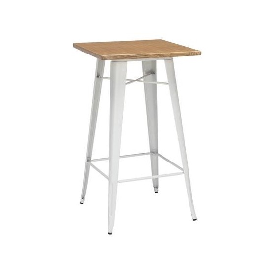 OFM 161 Collection Industrial Modern 24" Square Bar Table with Footring, Galvanized Steel Indoor/Outdoor Table (161-BT24)