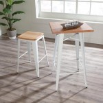 OFM 161 Collection Industrial Modern 24" Square Bar Table with Footring, Galvanized Steel Indoor/Outdoor Table (161-BT24)