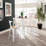 OFM 161 Collection Industrial Modern 24" Square Bar Table with Footring, Galvanized Steel Indoor/Outdoor Table (161-BT24)