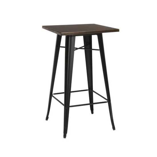 OFM 161 Collection Industrial Modern 24" Square Bar Table with Footring, Galvanized Steel Indoor/Outdoor Table (161-BT24)