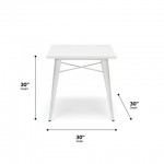 OFM 161 Collection Industrial Modern 30" Square Dining Table, Galvanized Steel Indoor/Outdoor Table (161-T30)