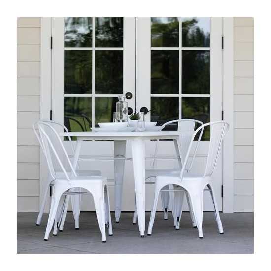 OFM 161 Collection Industrial Modern 30" Square Dining Table, Galvanized Steel Indoor/Outdoor Table (161-T30)