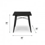 OFM 161 Collection Industrial Modern 30" Square Dining Table, Galvanized Steel Indoor/Outdoor Table (161-T30)