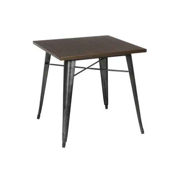 OFM 161 Collection Industrial Modern 30" Square Dining Table, Galvanized Steel Indoor/Outdoor Table (161-T30)