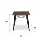 OFM 161 Collection Industrial Modern 30" Square Dining Table, Galvanized Steel Indoor/Outdoor Table (161-T30)