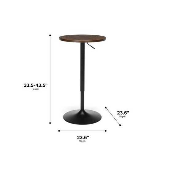 OFM 161 Collection Industrial Modern 33" to 42" Height Adjustable Pub Table (161-T3342)