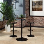 OFM 161 Collection Industrial Modern 33" to 42" Height Adjustable Pub Table (161-T3342)