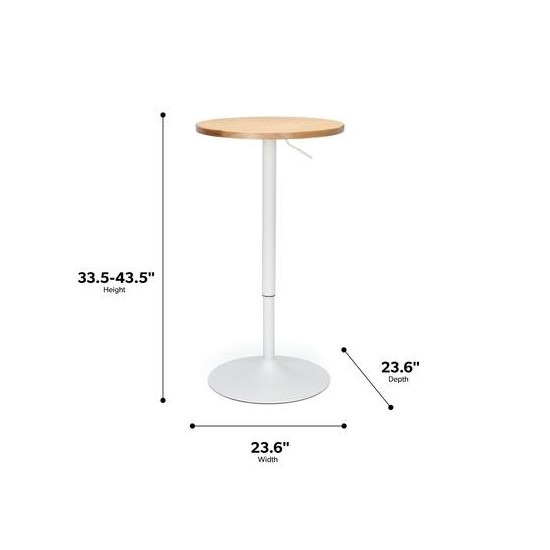 OFM 161 Collection Industrial Modern 33" to 42" Height Adjustable Pub Table (161-T3342)