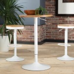 OFM 161 Collection Industrial Modern 33" to 42" Height Adjustable Pub Table (161-T3342)