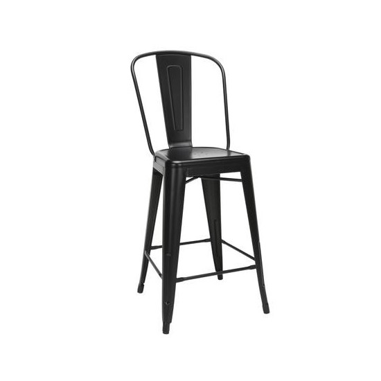 OFM 161 Collection Industrial Modern 4 Pack 26" High Back Metal Stools, Galvanized Steel Indoor/Outdoor Bar Stools (161-26)