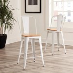 OFM 161 Collection Industrial Modern 4 Pack 26" High Back Metal Stools, Galvanized Steel Indoor/Outdoor Bar Stools (161-26)