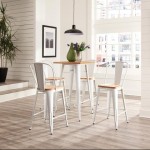 OFM 161 Collection Industrial Modern 4 Pack 26" High Back Metal Stools, Galvanized Steel Indoor/Outdoor Bar Stools (161-26)