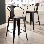 Industrial Modern 4 Pack 26" Mid Back Metal Armchair Stools, Galvanized Steel Indoor/Outdoor Bar Stools with Oversized Seats