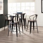 Industrial Modern 4 Pack 26" Mid Back Metal Armchair Stools, Galvanized Steel Indoor/Outdoor Bar Stools with Oversized Seats