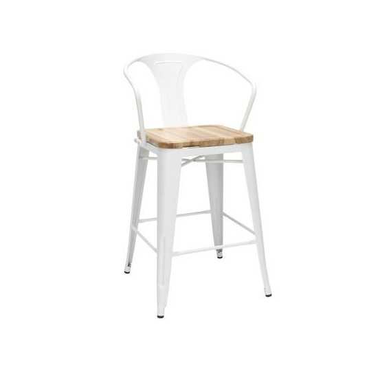 Industrial Modern 4 Pack 26" Mid Back Metal Armchair Stools, Galvanized Steel Indoor/Outdoor Bar Stools with Oversized Seats