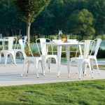 Collection Industrial Modern 4 Pack Fully Assembled 18" High Back Metal Dining Chairs, Galvanized Steel Indoor/Outdoor Chairs