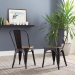 Collection Industrial Modern 4 Pack Fully Assembled 18" High Back Metal Dining Chairs, Galvanized Steel Indoor/Outdoor Chairs
