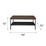 OFM 161 Collection Industrial Modern Wood Top/Metal Frame Coffee Table with Metal Shelf (161-CT210)