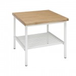 OFM 161 Collection Industrial Modern Wood Top/Metal Frame Side Table with Metal Shelf (161-ST210)