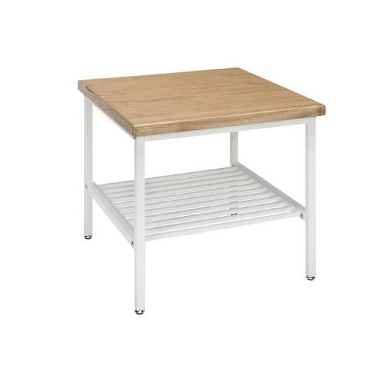 OFM 161 Collection Industrial Modern Wood Top/Metal Frame Side Table with Metal Shelf (161-ST210)