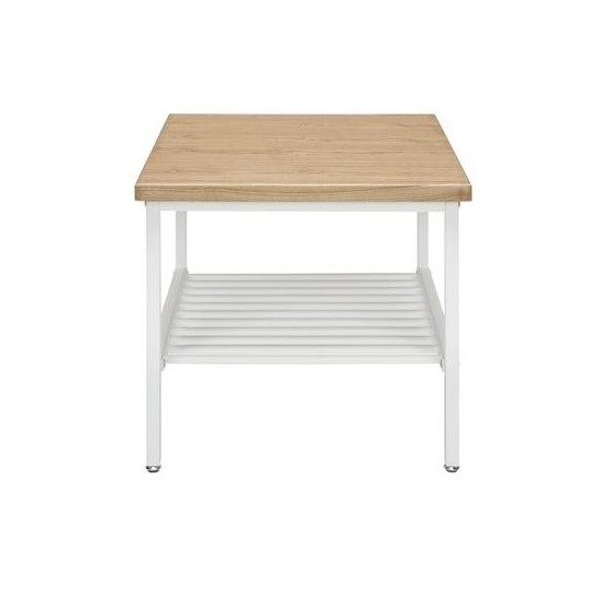 OFM 161 Collection Industrial Modern Wood Top/Metal Frame Side Table with Metal Shelf (161-ST210)