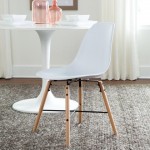 OFM 161 Collection Mid Century 4 Pack Modern 18" Plastic Molded Dining Chairs, Beechwood Legs with Wire Accent (161-P18A)