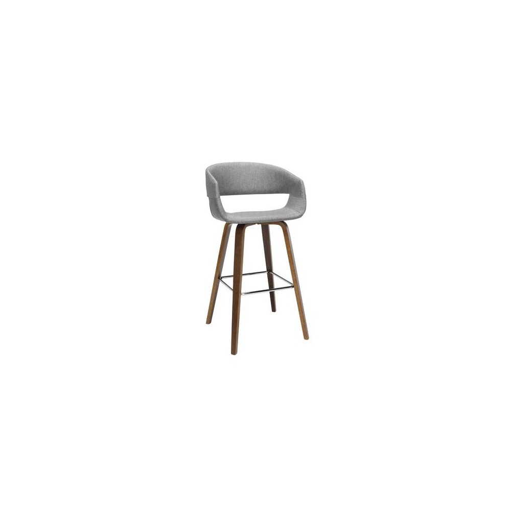 OFM 161 Collection Mid Century Modern 2 Pack 26" Low Back Bentwood Frame Stool, Fabric Upholstery (161-FA26D)