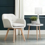 OFM 161 Collection Mid Century Modern 2 Pack Tufted Fabric Accent Chair with Arms, Dining Chair, Solid Beechwood Legs