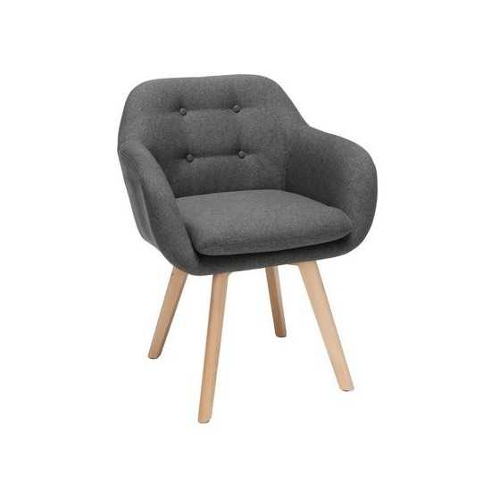 OFM 161 Collection Mid Century Modern 2 Pack Tufted Fabric Accent Chair with Arms, Dining Chair, Solid Beechwood Legs