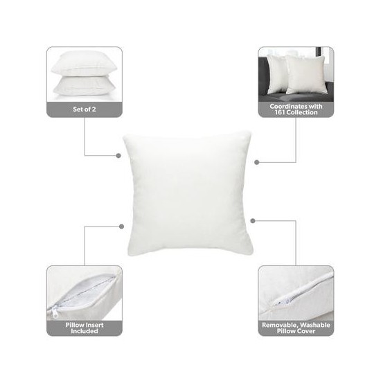 OFM 161 Collection Mid Century Modern 2-Pack 18 x 18 Accent Pillows (161-PIL01)