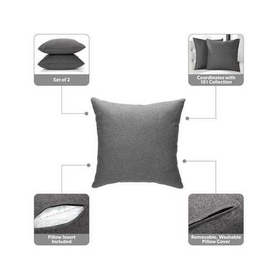 OFM 161 Collection Mid Century Modern 2-Pack 18 x 18 Accent Pillows (161-PIL01)