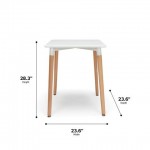 OFM 161 Collection Mid Century Modern 24" Square Bistro Table, Solid Wood Legs (161-PT2424)